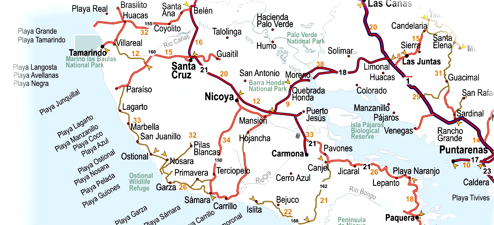 Map of Costa Rica
